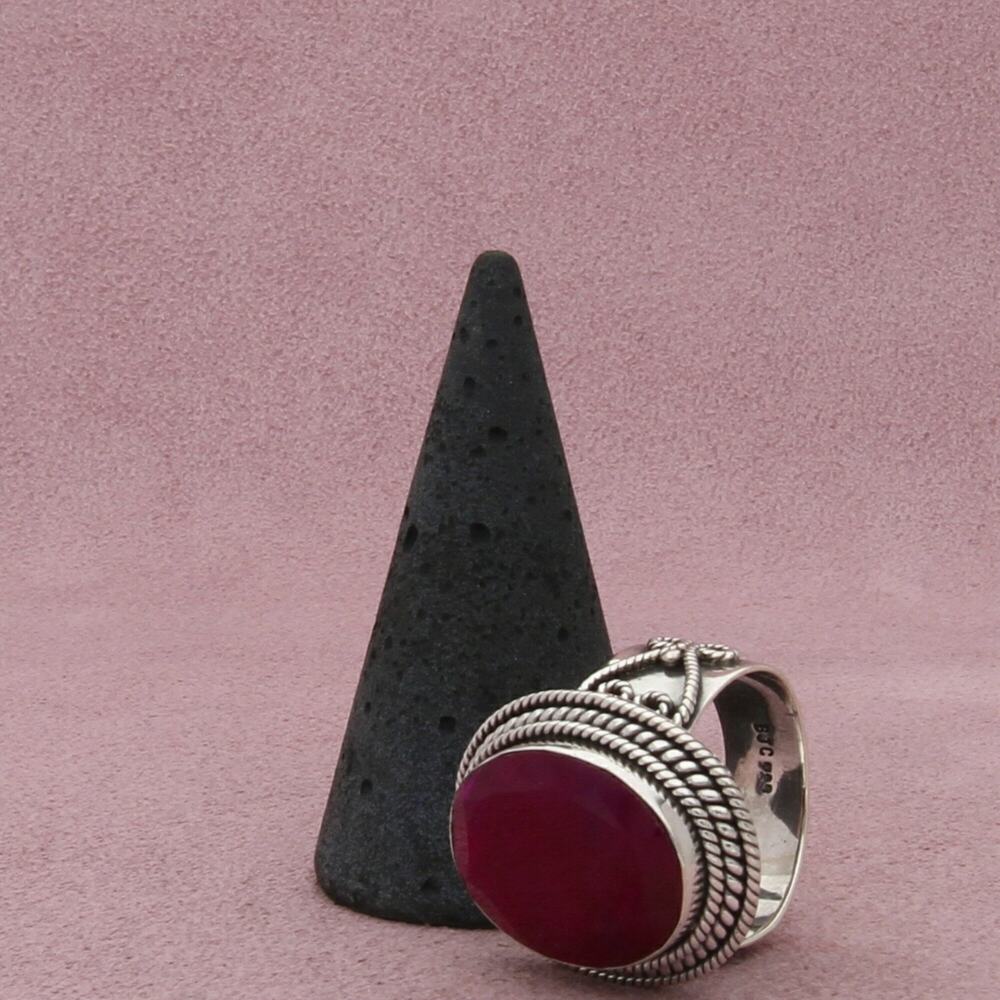 Samuel Benham Sterling Silver Braided Ruby Ring S… - image 3